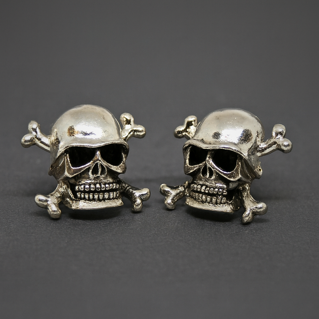 Crossbones skull license plate bolts handmade from pewter