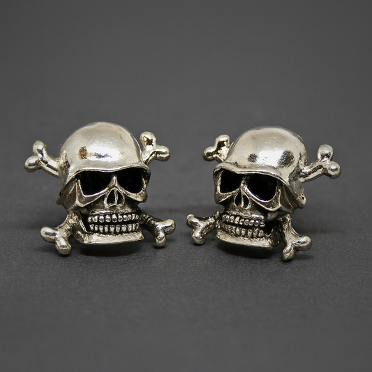 Crossbones skull license plate bolts handmade from pewter