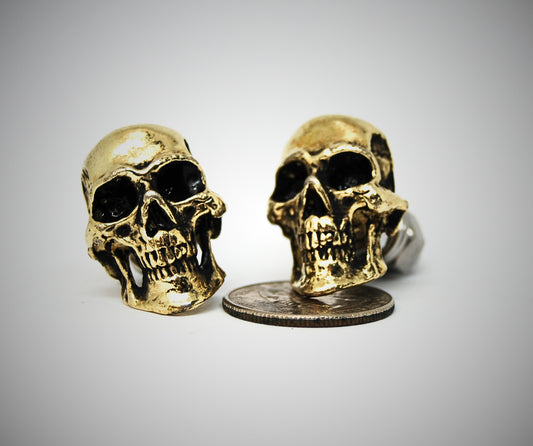 Skull License Plate Bolts – Heavy Pewter M6 Screws (Pair)