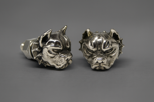 Pitbull pewter motorcycle license plate bolts pair