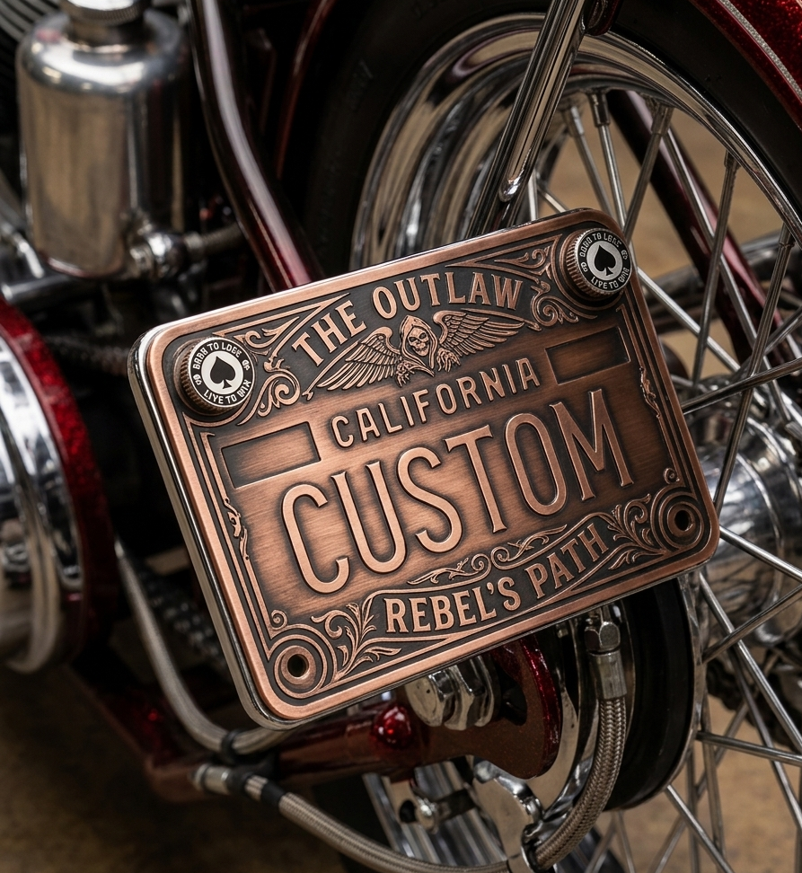 Born to Lose Live to Win Motorcycle License Plate Bolts – Set M6 Engraved Bike Tag Screws