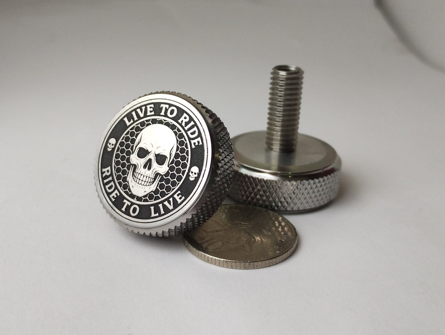Custom Deep Engraved Seat Bolt 1/4-20 for Harley Sportster Dyna Touring