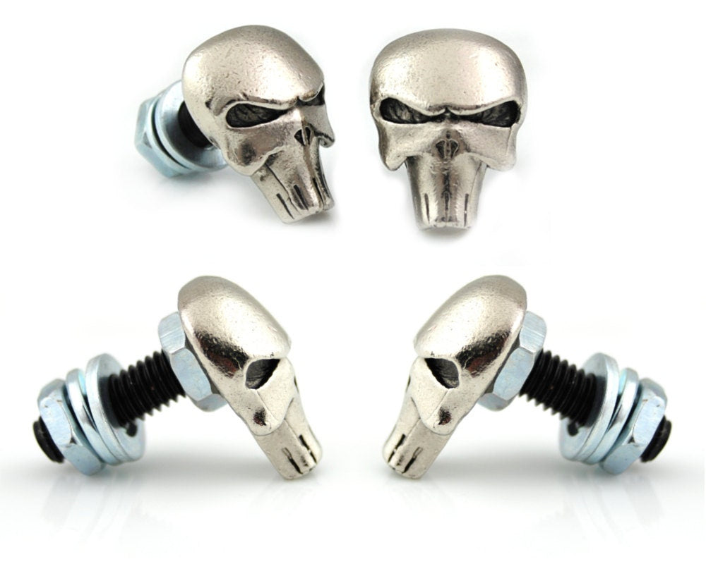 Handmade pewter Punisher skull bolts M6 hardware