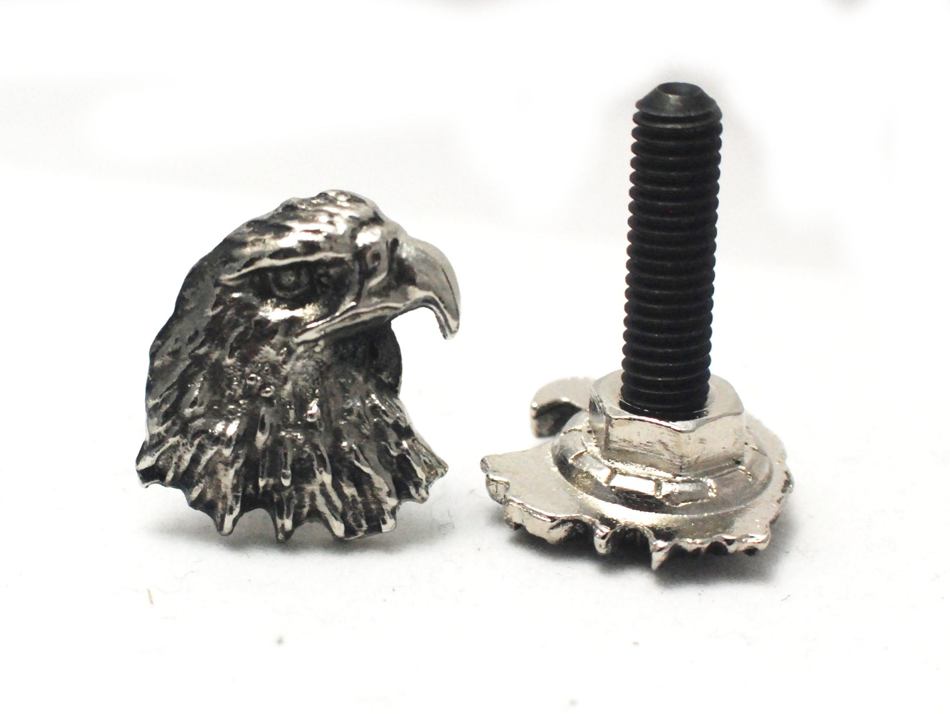 Eagle Pewter Motorcycle License Plate Bolts, Chopper Decor (Set of 2)
