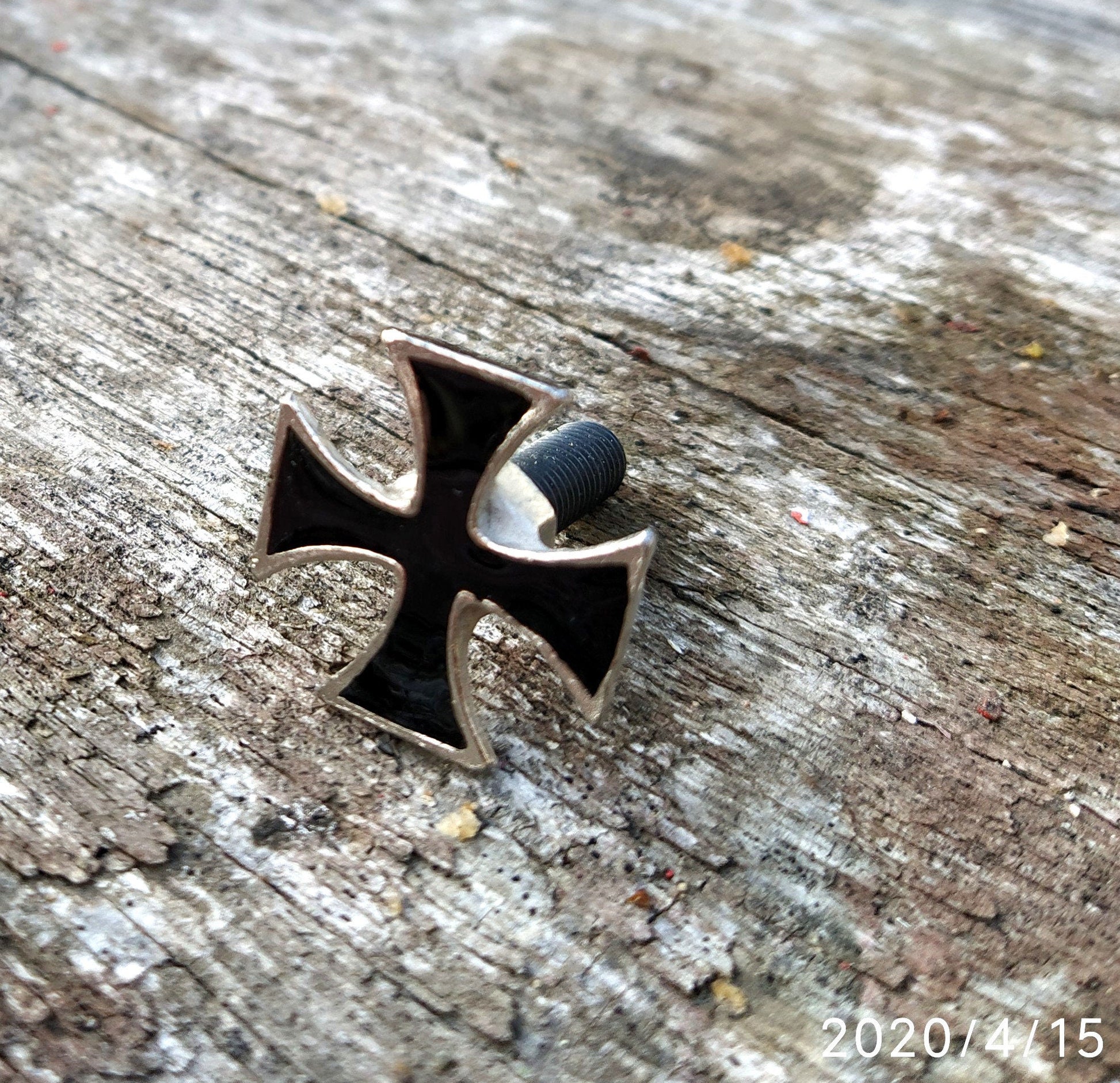 Pewter Maltese Cross Motorcycle Bolts, License Plate Tag Fasteners, Biker Gift