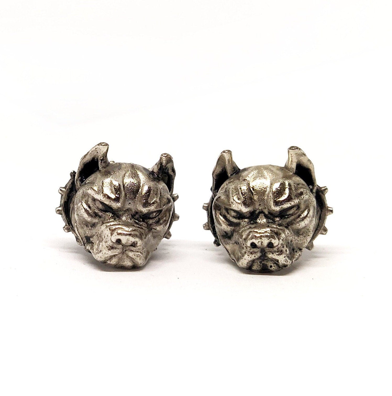 2 pitbull dog screws for License plate tag,custom bolts,windshield ,biker gift,motorcycle,chopper,badass,bobber,motorbike,bike,pitbul