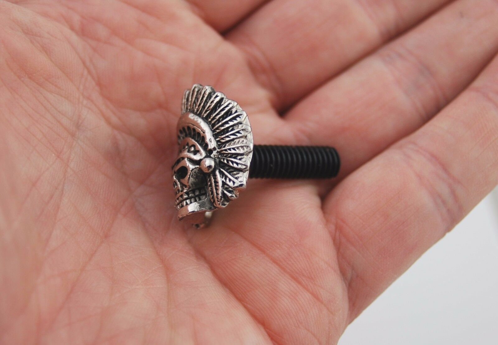 handmade License plate custom bolts M6 Native American Indian Chief Skull motorcycle screw,biker gift,Apache