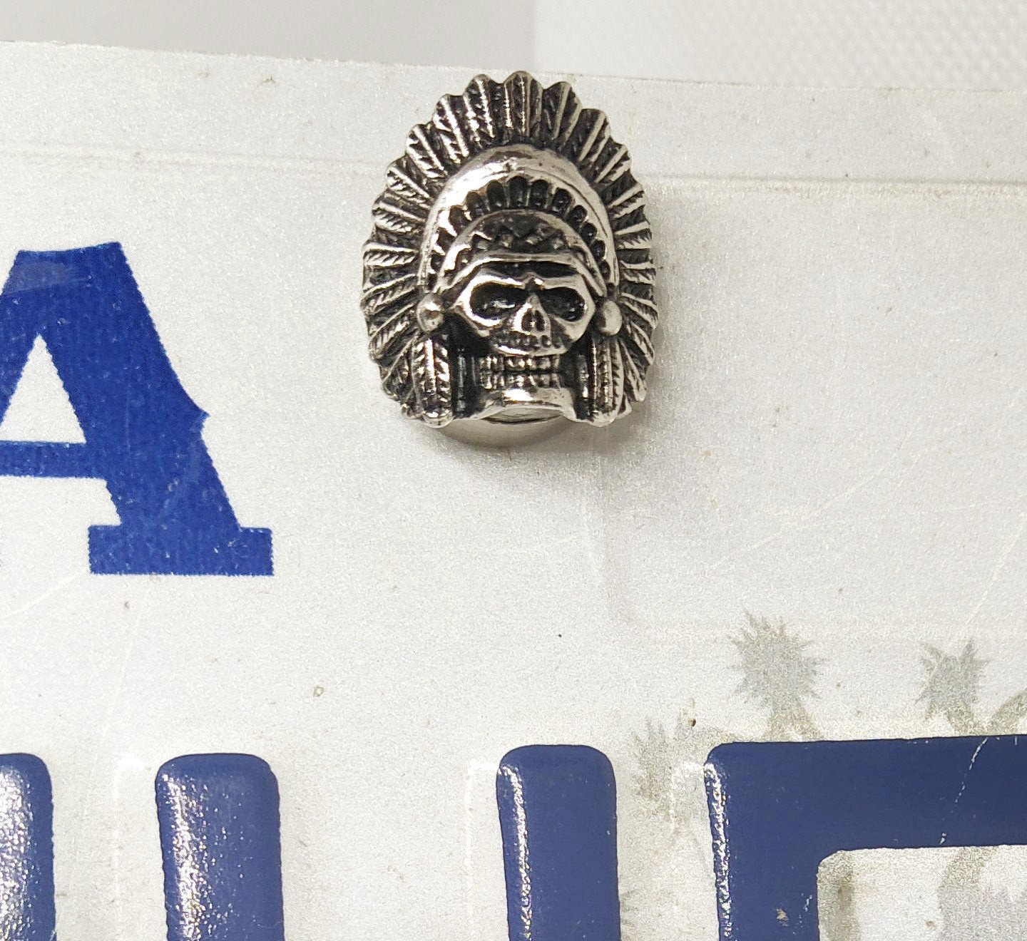 handmade License plate custom bolts M6 Native American Indian Chief Skull motorcycle screw,biker gift,Apache