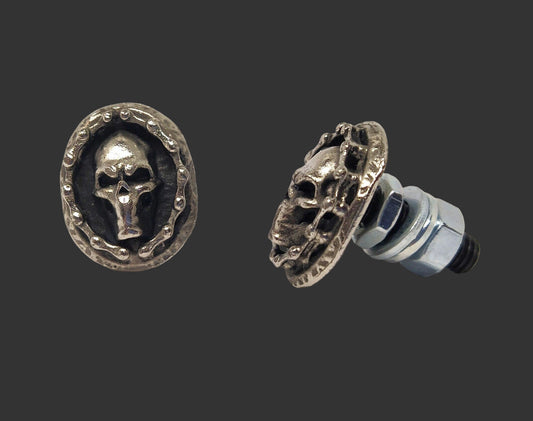 Custom skull bolts for license plates