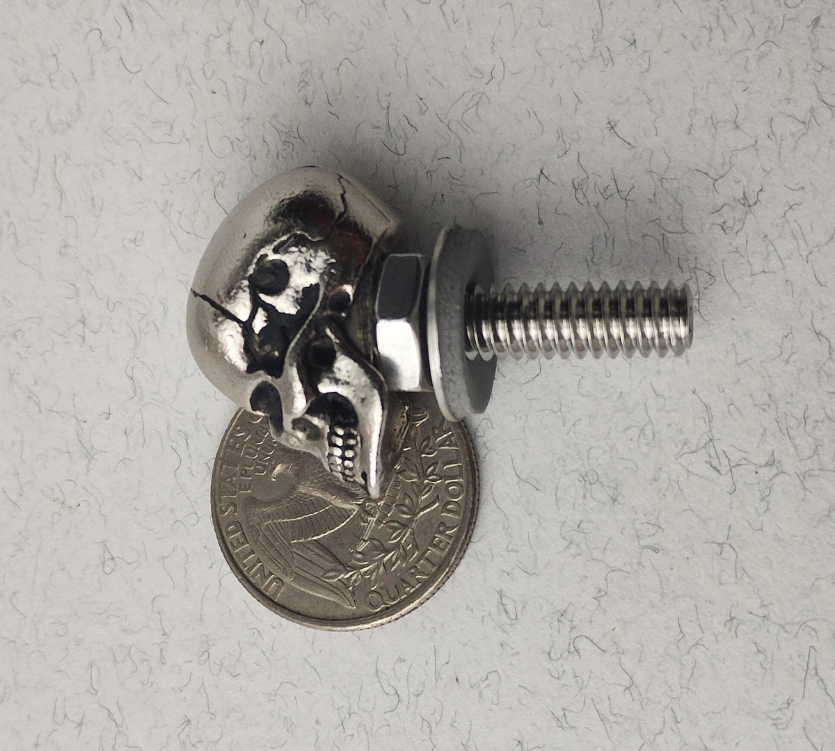 Black Billet Hex Fender Seat Bolt For 96-17 Harley - PUNISH FLAME SKULL B085 Black Billet Hex Fender Seat Bolt For 96-17 Harley - PUNISH FLAME SKULL B085