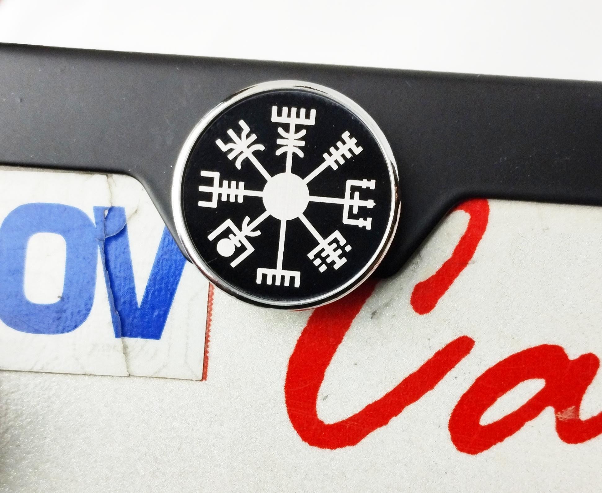 Vegvisir (Runic Compass) motorcycle License plate custom bolts,symbol for guidance,badass,bobber,motorbike,