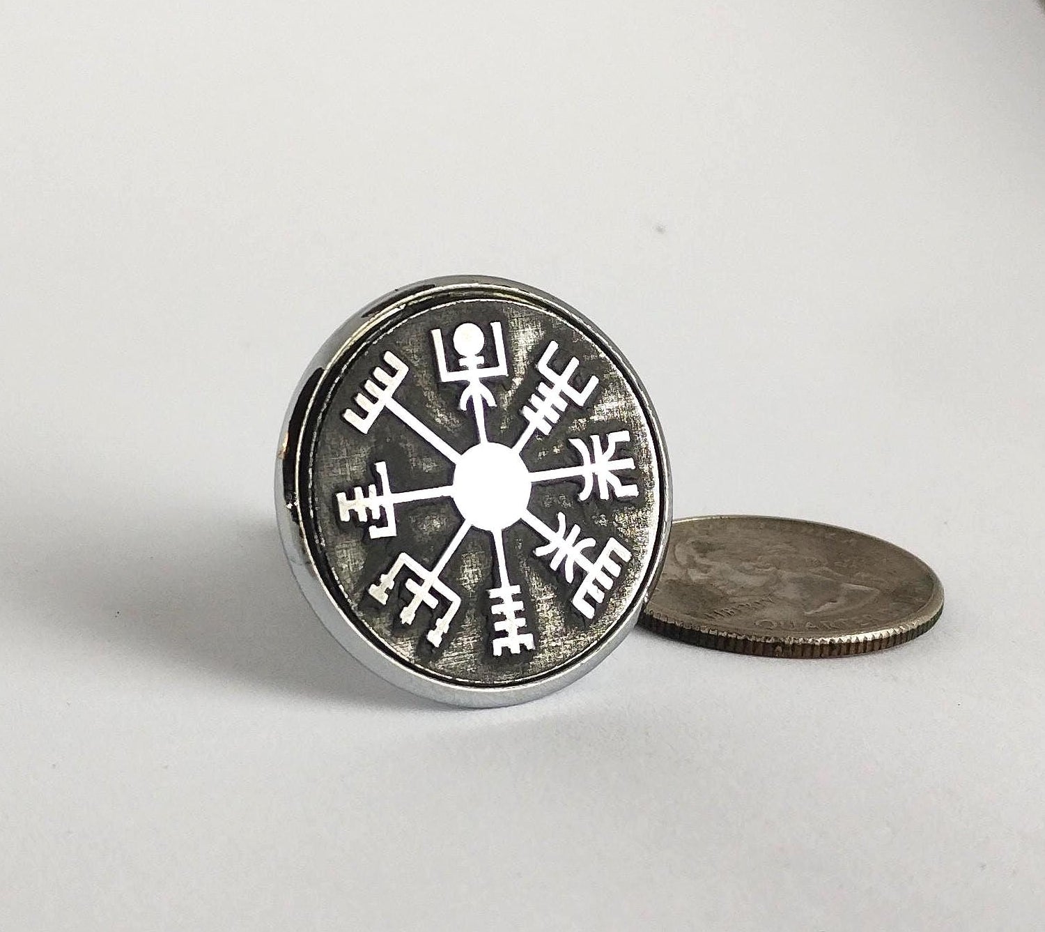 Vegvisir (Runic Compass) motorcycle License plate custom bolts,symbol for guidance,badass,bobber,motorbike,