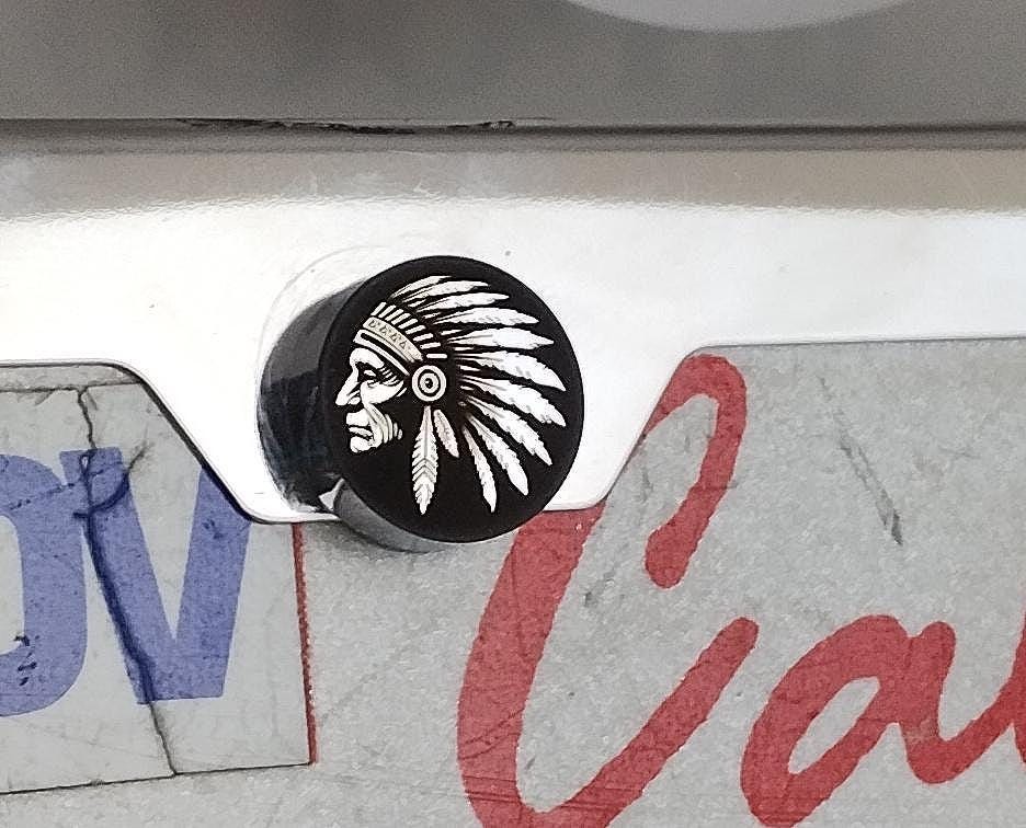 Indian Chief License Plate Bolts – Deep Engraved M6 (Set of 2)