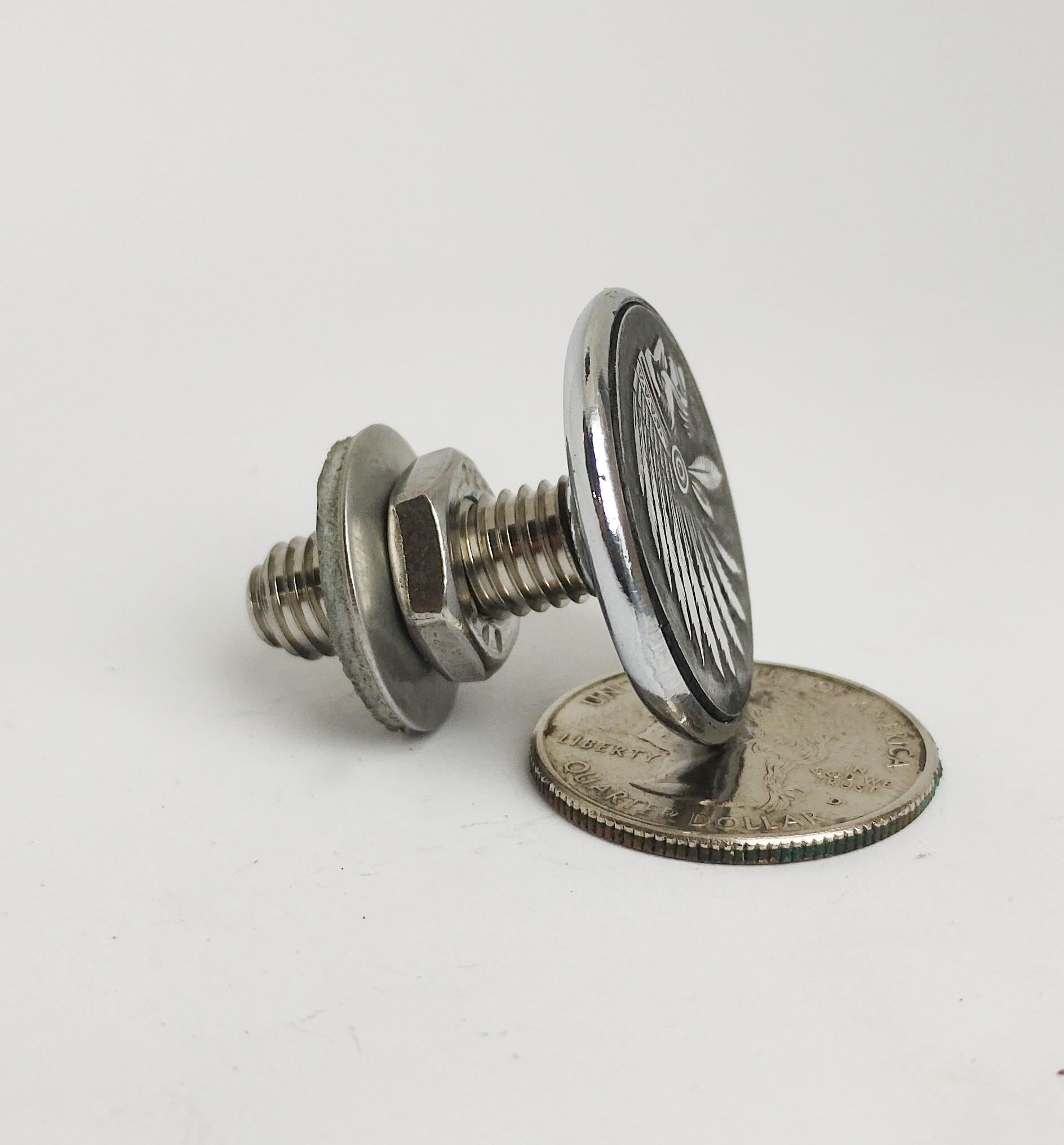 Custom engraved bolt for Indian Scout seat mount