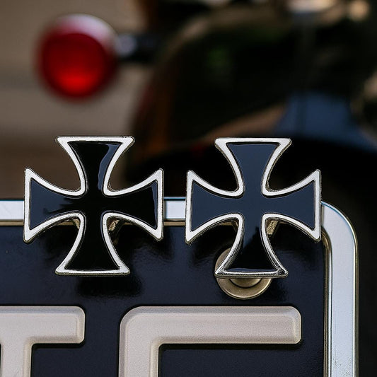 Pewter Maltese Cross Motorcycle Bolts, License Plate Tag Fasteners, Biker Gift