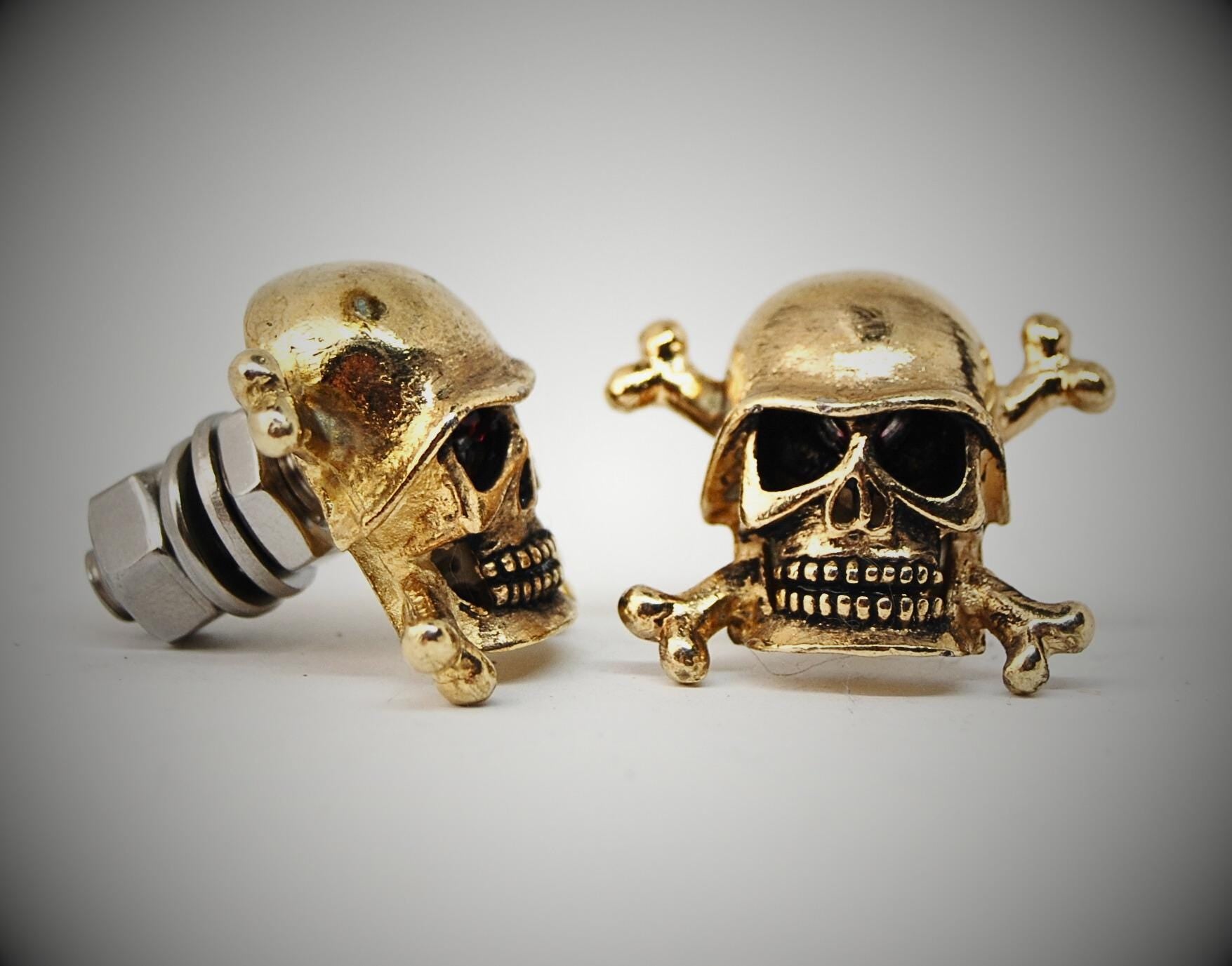 Crossbones Skull Motorcycle License Plate Bolts, Biker gift