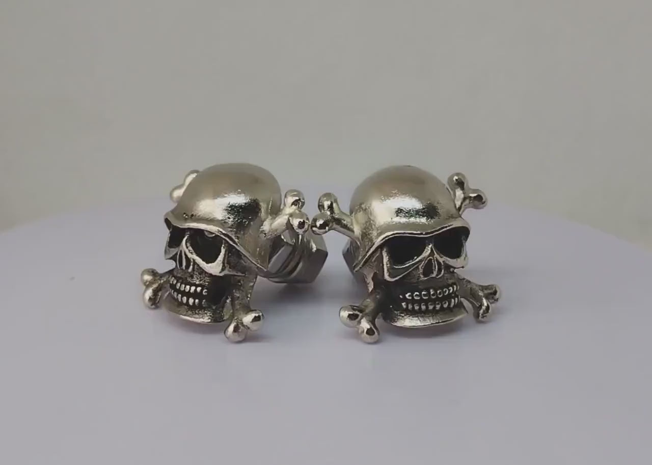 Crossbones Skull License Plate Bolts – Motorcycle Number Tag Frame Fasteners