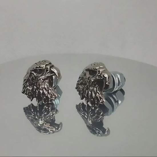 Eagle Pewter Motorcycle License Plate Bolts, Chopper Decor (Set of 2)