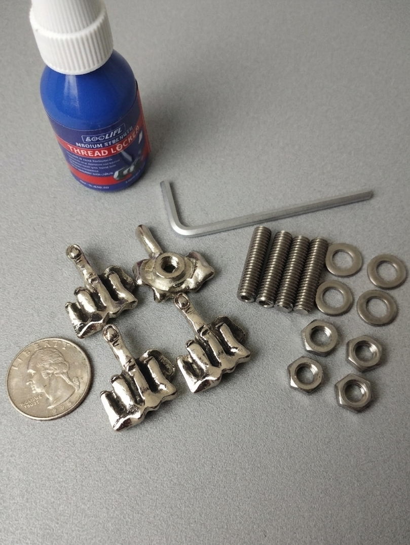 Middle Finger License Plate Bolts & Screws for Cars – Set of 4